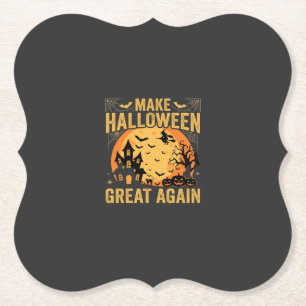 Dessous-de-verre En Papier Maison Hantée Halloween Super Encore Citrouille