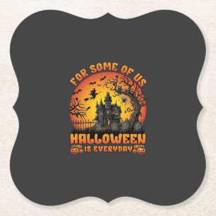 Dessous-de-verre En Papier Maison Hantée Tous Les Jours Halloween Sorcière Lu