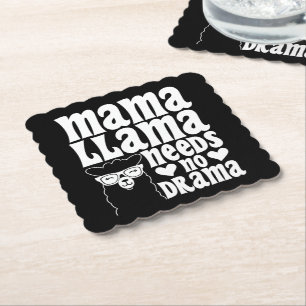 Dessous-de-verre En Papier Mama Lama N'a Besoin D'Aucun Drame Funny Fête Des 