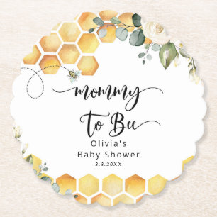 Dessous-de-verre En Papier Maman à être bourde baby shower abeille