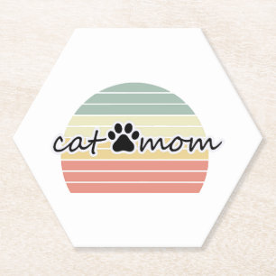 Dessous-de-verre En Papier maman chat         