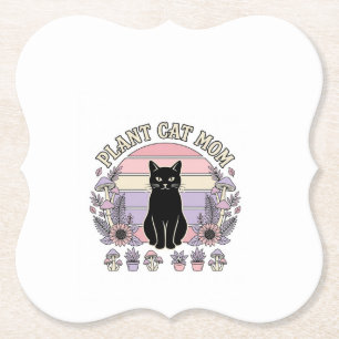 Dessous-de-verre En Papier Maman Chat Plante Chat Plantes Cottagecore Vintage