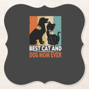 Dessous-de-verre En Papier Maman de chat de chien rétro Chat Mama Furmama chi