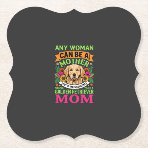 Dessous-de-verre En Papier Maman Golden Retriever Fleurie Amoureuse des Chien