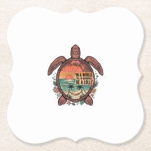 Dessous-de-verre En Papier Mamie drôle Turtle Beach Vintage Shirt Design_1