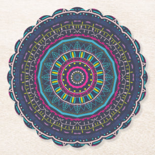 Dessous-de-verre En Papier mandala coloré