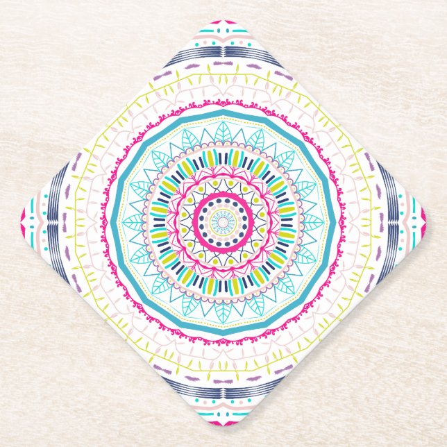 Dessous-de-verre En Papier mandala coloré (Devant)