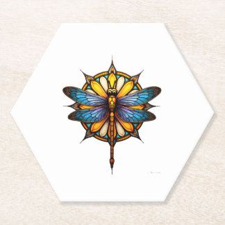 Dessous-de-verre En Papier Mandala Libellule Lumineuse Géométrie Sacrée Spiri