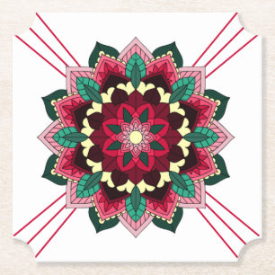 Dessous-de-verre En Papier Mandala Motif 02 en Dessous de verre papier rose p
