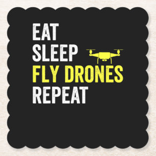 Dessous-de-verre En Papier Mangez des drones de drones de sommeil Répéter dro
