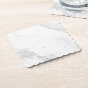 Dessous-de-verre En Papier Marbre Blanc