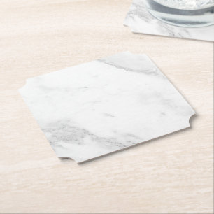 Dessous-de-verre En Papier Marbre Blanc