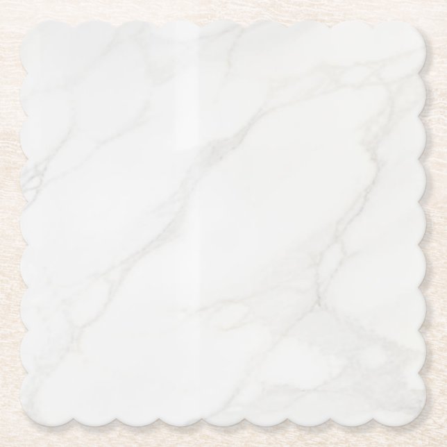 Dessous-de-verre En Papier Marbre Blanc (Devant)