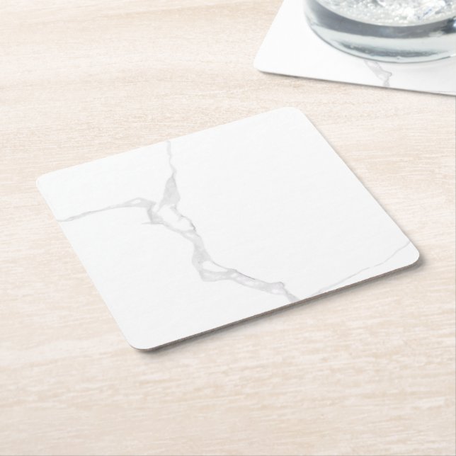 Dessous-de-verre En Papier Marbre Blanc  (Incliné)