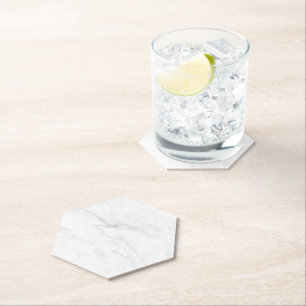 Dessous-de-verre En Papier Marbre Blanc