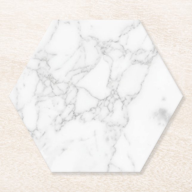 Dessous-de-verre En Papier Marbre Blanc (Devant)