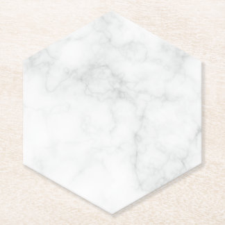 Dessous-de-verre En Papier Marbre Blanc Moderne