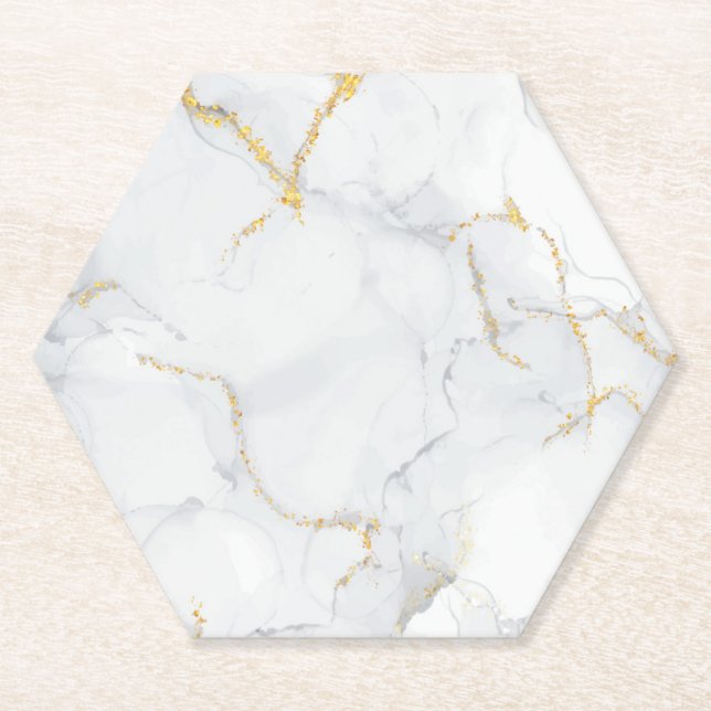 Dessous-de-verre En Papier Marbre Pastel Pierre Parties scintillant Texture A (Devant)