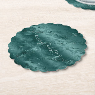Dessous-de-verre En Papier Marbre vert émeraude