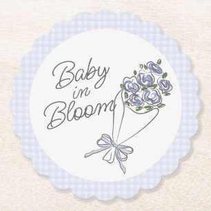 Dessous-de-verre En Papier Marché aux fleurs bleues Baby shower floral frais