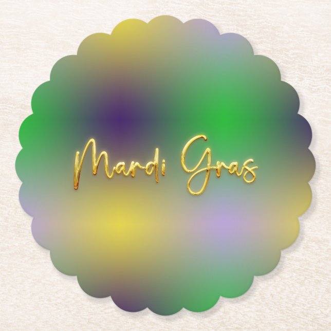 Dessous-de-verre En Papier Mardi Gras Jaune, Violet, Vert (Devant)