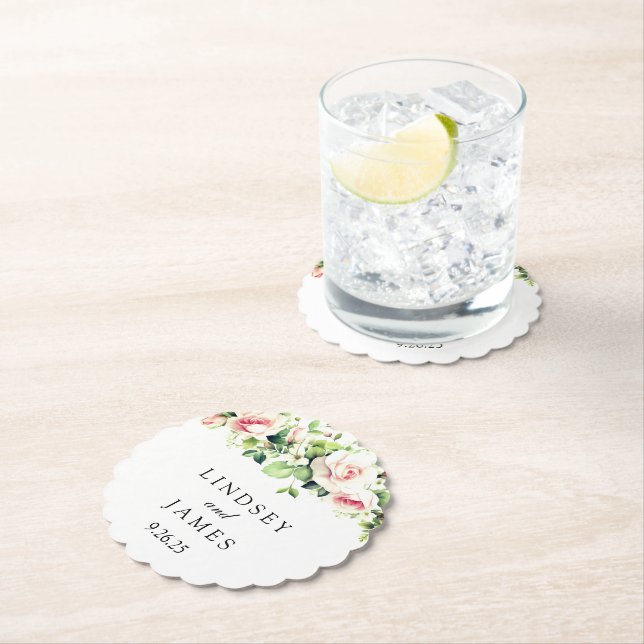 Dessous-de-verre En Papier Mariage (En situation)