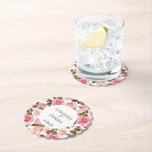 Dessous-de-verre En Papier Mariage (En situation)