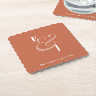 Dessous-de-verre En Papier Mariage à l'ampersand en terre cuite   Cocktail in