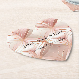 Dessous-de-verre En Papier Mariage Abstrait Pearl Blush Rose Rose