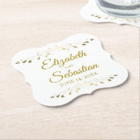 Mariage classique simple élégant en filigrane d'or