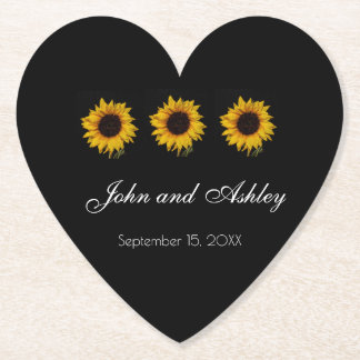 Dessous-de-verre En Papier Mariage de gouttelettes d'eau de tournesol