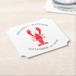 Dessous-de-verre En Papier Mariage sur la plage avec ébullition de homard, un<br><div class="desc">Sous-verre en papier rond pour mariage sur la plage avec ébullition de homard côtier. Personnalisez-le avec vos noms et date de mariage. Cela fait également un cadeau parfait pour la remise de diplôme, l'anniversaire, le mariage, l'enterrement de vie de jeune fille, l'anniversaire de mariage, la baby shower ou l'enterrement de...</div>