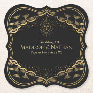 Dessous-de-verre En Papier Mariage Tarot Sun et Moon
