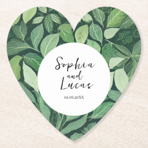 Dessous-de-verre En Papier Mariage Whimsical Green Feuille