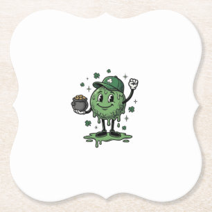 Dessous-de-verre En Papier Mascotte de slime de la Saint-Patrick T-shirt vect