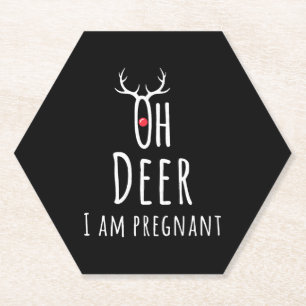 Dessous-de-verre En Papier Maternité Grossesse Enceinte Bébé Noël Cerf