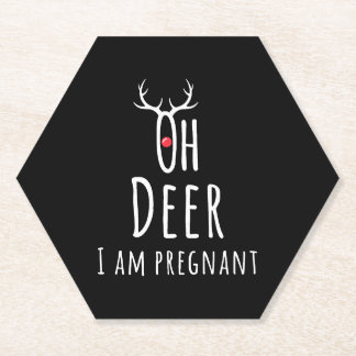 Dessous-de-verre En Papier Maternité Grossesse Enceinte Bébé Noël Cerf