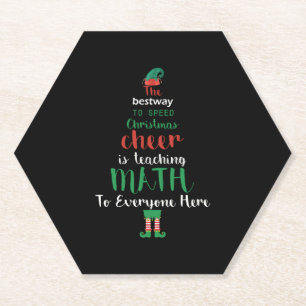 Dessous-de-verre En Papier Math Enseignant Christmas Elf Cadeau design