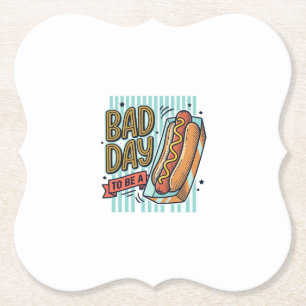 Dessous-de-verre En Papier Mauvaise Journée Hot Dog Retro Vector Conception d
