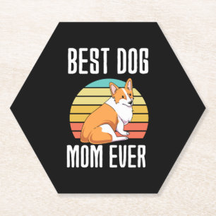 Dessous-de-verre En Papier Meilleur Chien Maman Jamais Welsh Corgi