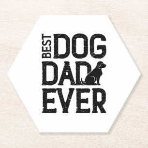 Dessous-de-verre En Papier Meilleur Chien Papa Jamais T-Shirt Design (3)