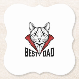 Dessous-de-verre En Papier Meilleur design de gravure vintage de chat vampire