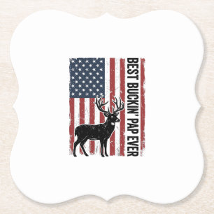 Dessous-de-verre En Papier Meilleur Pap Buckin Ever Drapeau Cerf Vintage Vect
