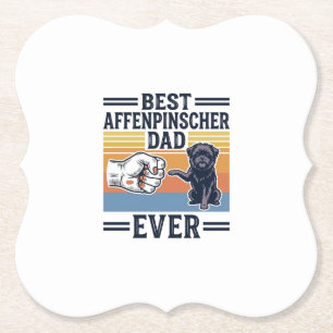 Dessous-de-verre En Papier Meilleur Papa Affenpinscher Vintage T-shirt de Chi