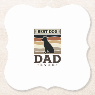 Dessous-de-verre En Papier Meilleur papa chien de tous les temps Design vinta