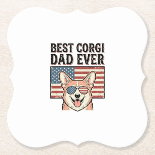 Dessous-de-verre En Papier Meilleur papa Corgi de tous les temps T-shirt de c