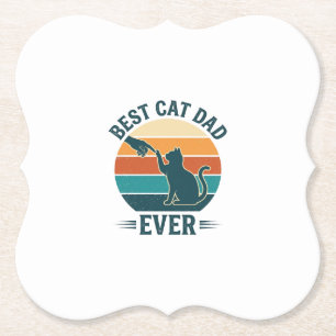 Dessous-de-verre En Papier Meilleur Papa de Chat Vintage Design de T-shirt de