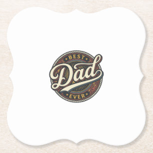 Dessous-de-verre En Papier Meilleur Papa de Tous les Temps Badge Vintage T-Sh
