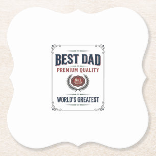 Dessous-de-verre En Papier Meilleur Papa Design de T-Shirt avec Gravure Vinta