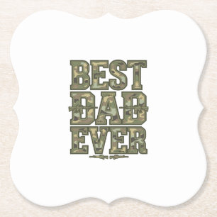 Dessous-de-verre En Papier Meilleur Papa Ever Camo Design de gravure vintage_